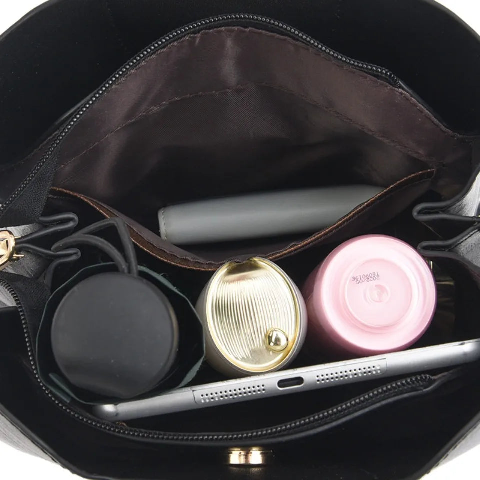 Elegant Soft Leather Shopper Shoulder Bag for Women