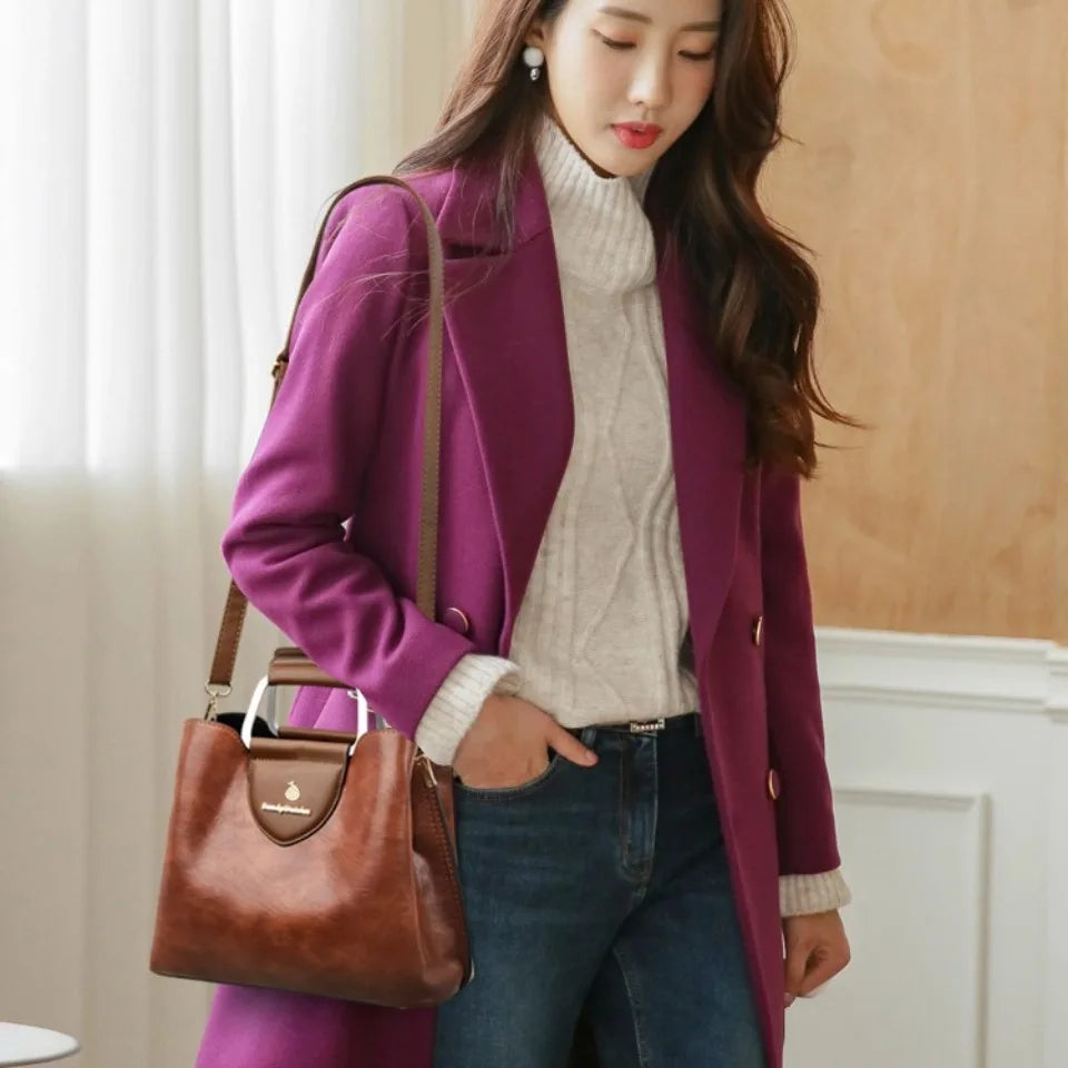 Elegant Soft Leather Shopper Shoulder Bag for Women