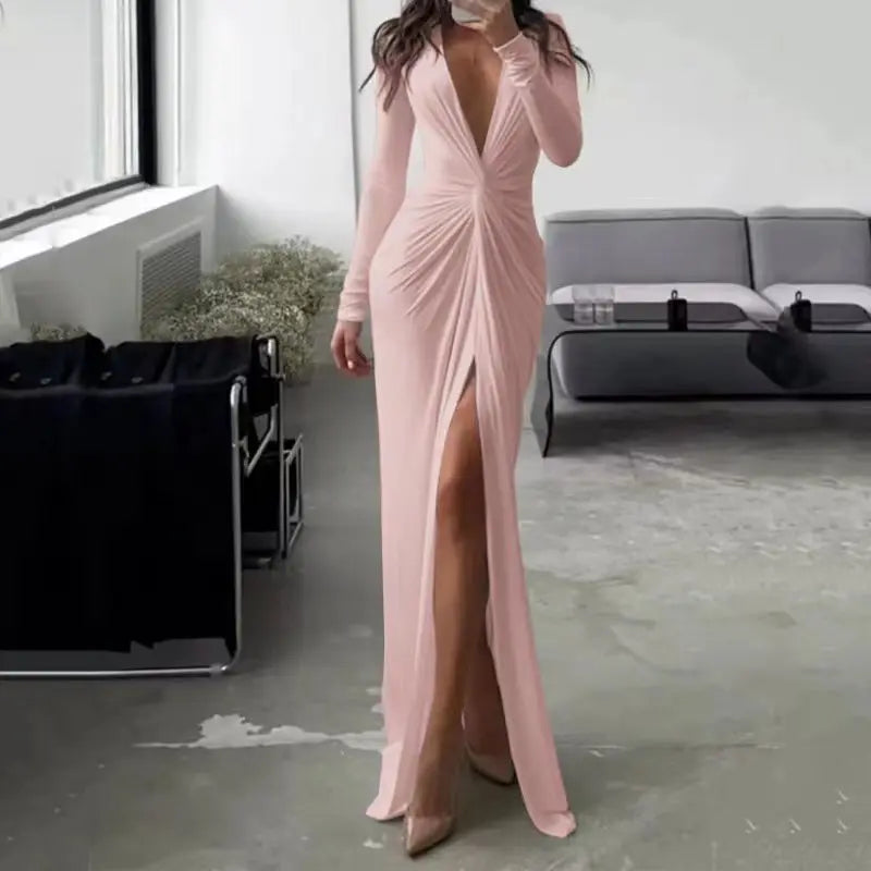 Elegant Slim Fit Floor-Length Evening Dress
