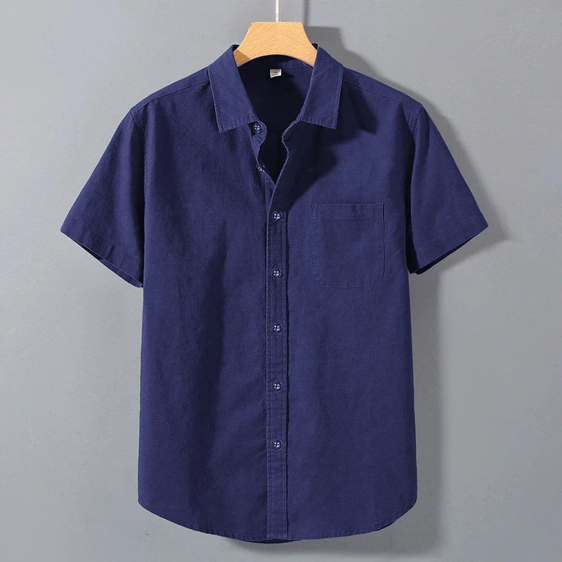 Men's Casual Short Sleeve Cotton Shirt