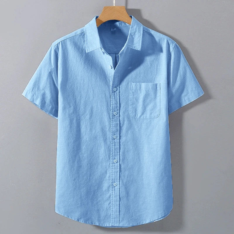 Men's Casual Short Sleeve Cotton Shirt