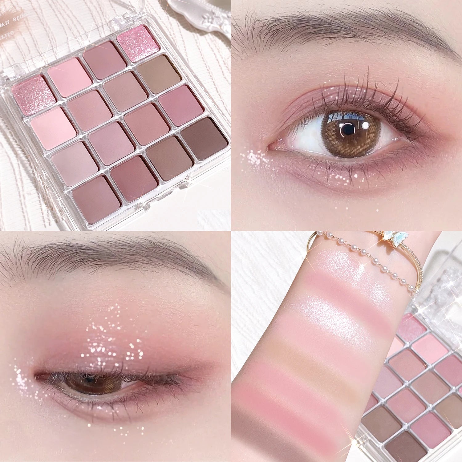 XIAOYUMI 16-Color Versatile Eyeshadow Palette - Glitter, Shimmer & Matte
