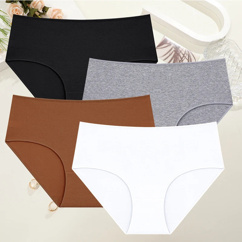 4-Pack Women's High-Waist Cotton Panties