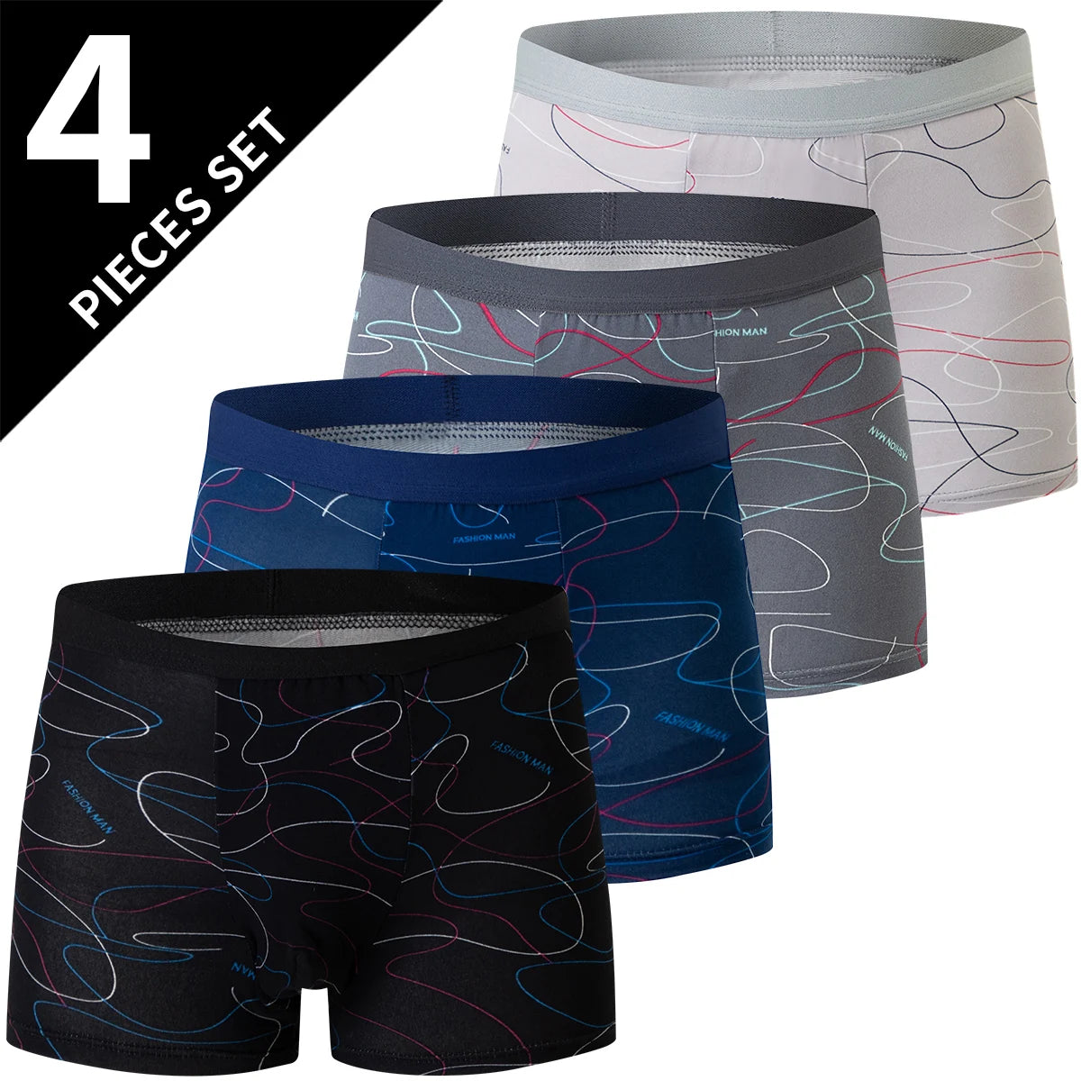 4-Pack Men's Solid Boxer Briefs