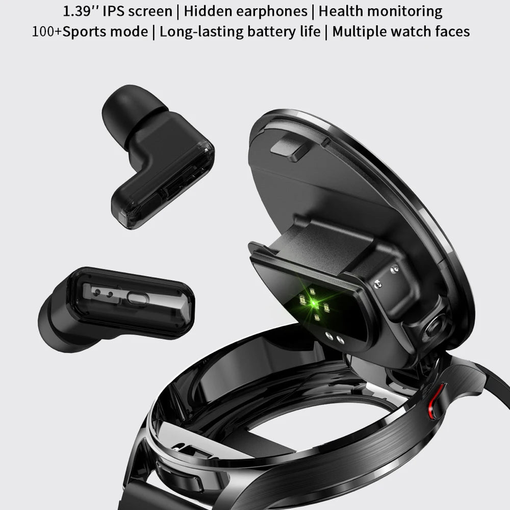 696 Smart Watch with Integrated Bluetooth Earbuds