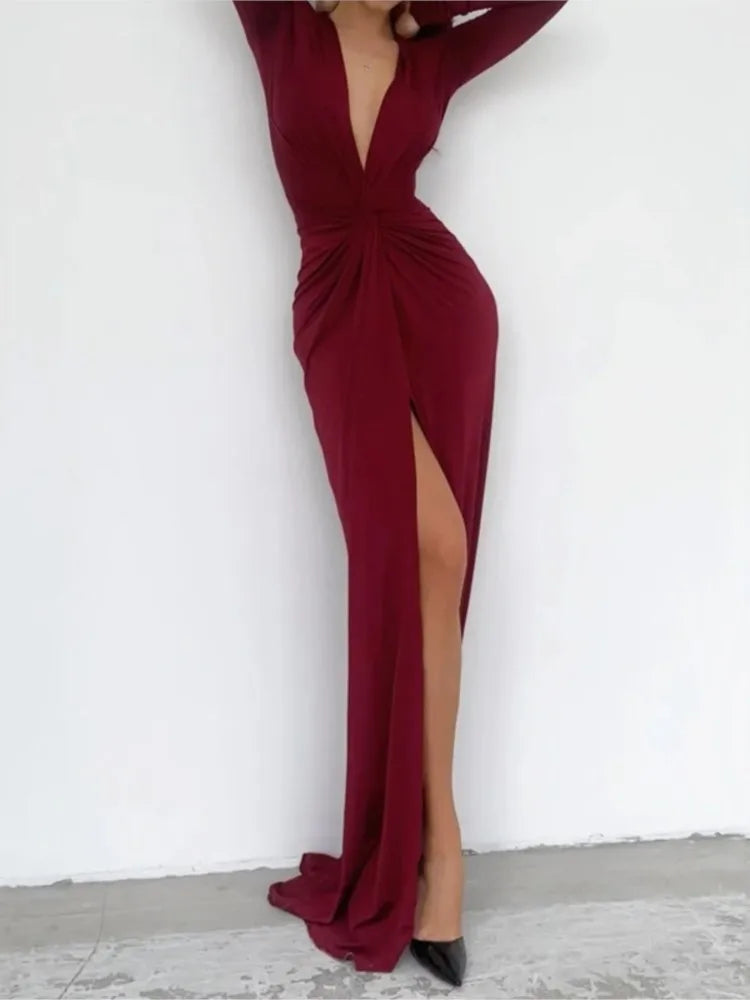 Elegant Slim Fit Floor-Length Evening Dress