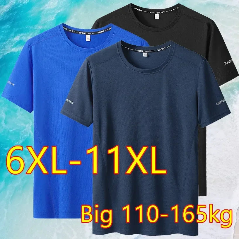 Men's Solid Color Plus Size T-Shirt (6XL-11XL)