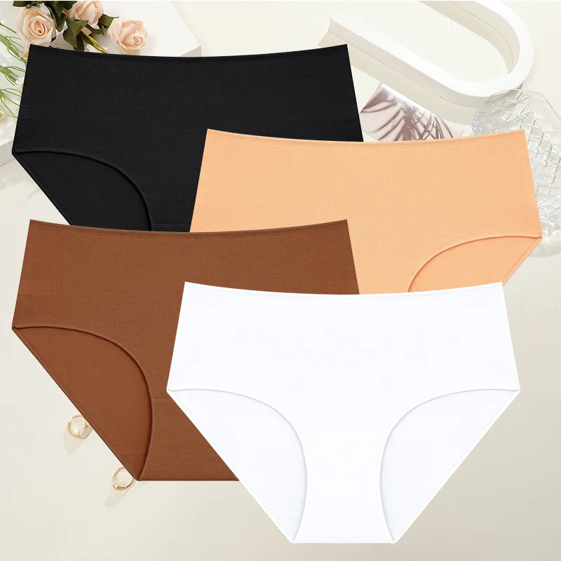 4-Pack Women's High-Waist Cotton Panties
