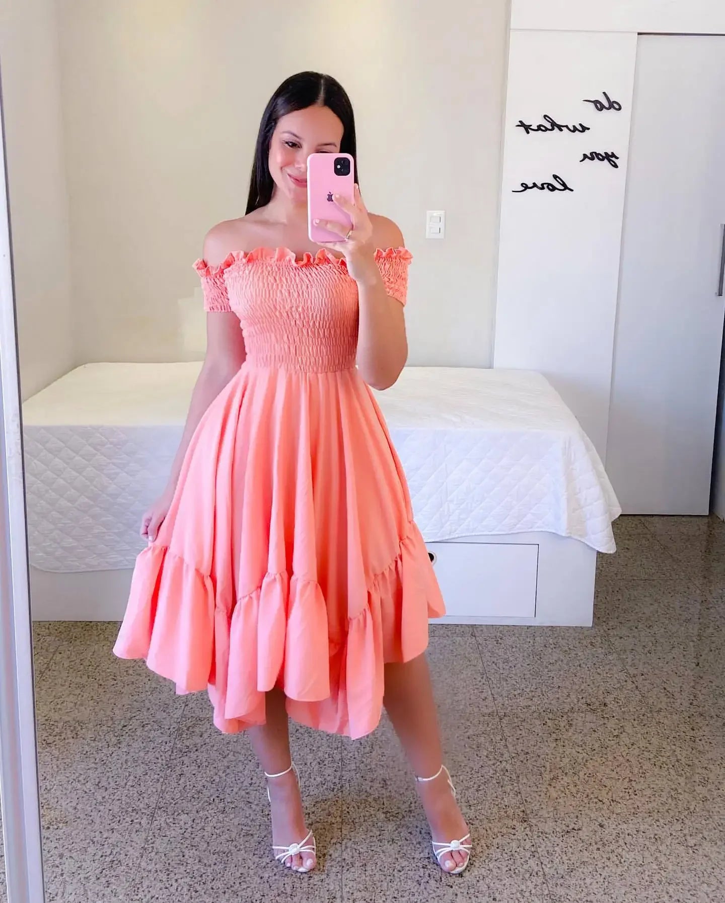 Elegant Floral Off-Shoulder Summer Dress