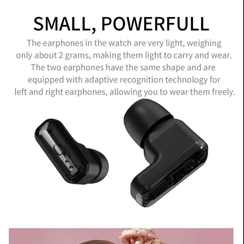 696 Smart Watch with Integrated Bluetooth Earbuds