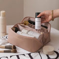 Large Capacity Portable Travel Cosmetic Bag - PU Leather