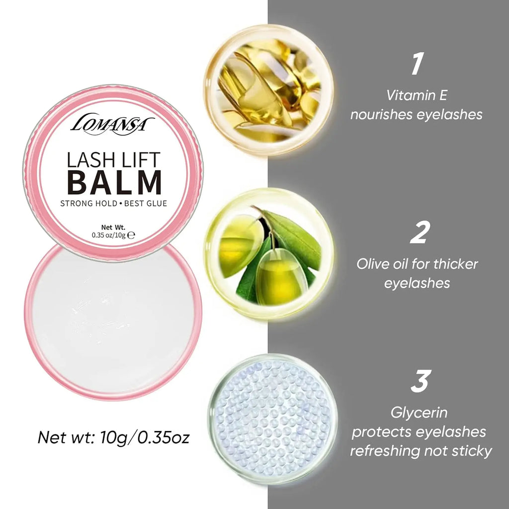 Lomansa Professional Lash Lift Balm - Strong Hold Eyelash Adhesive
