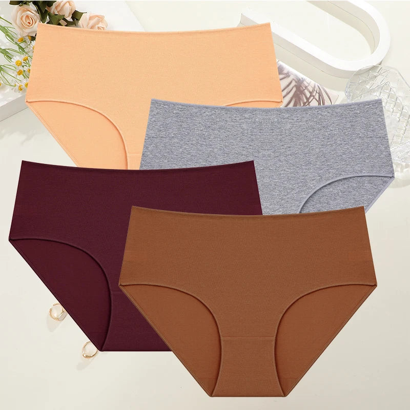 4-Pack Women's High-Waist Cotton Panties