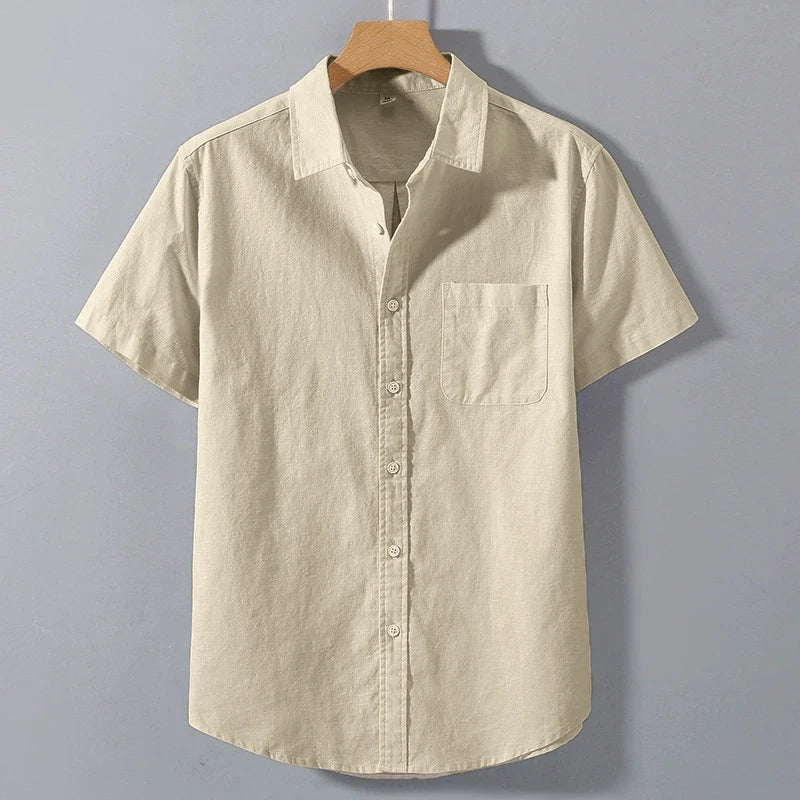 Men's Casual Short Sleeve Cotton Shirt