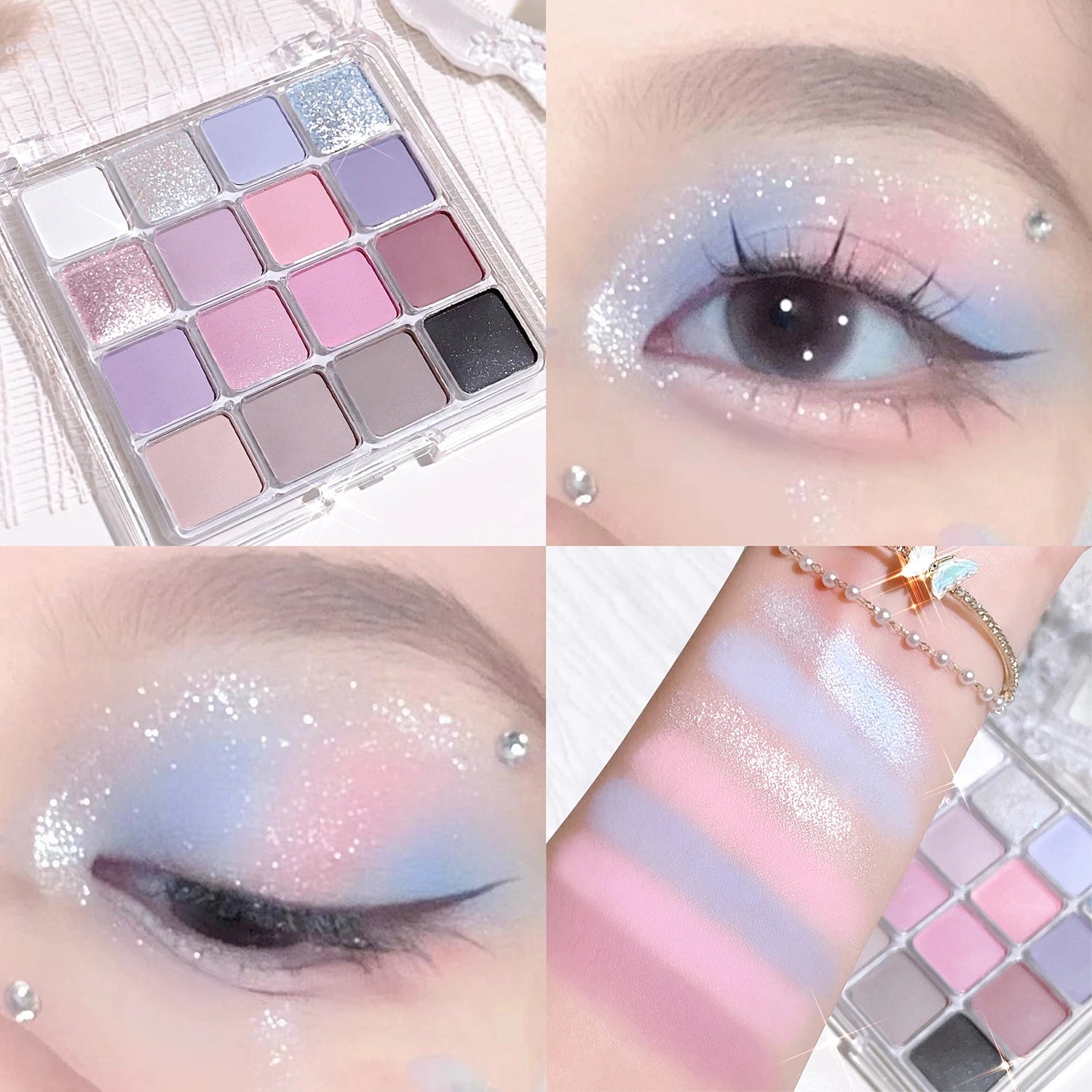XIAOYUMI 16-Color Versatile Eyeshadow Palette - Glitter, Shimmer & Matte