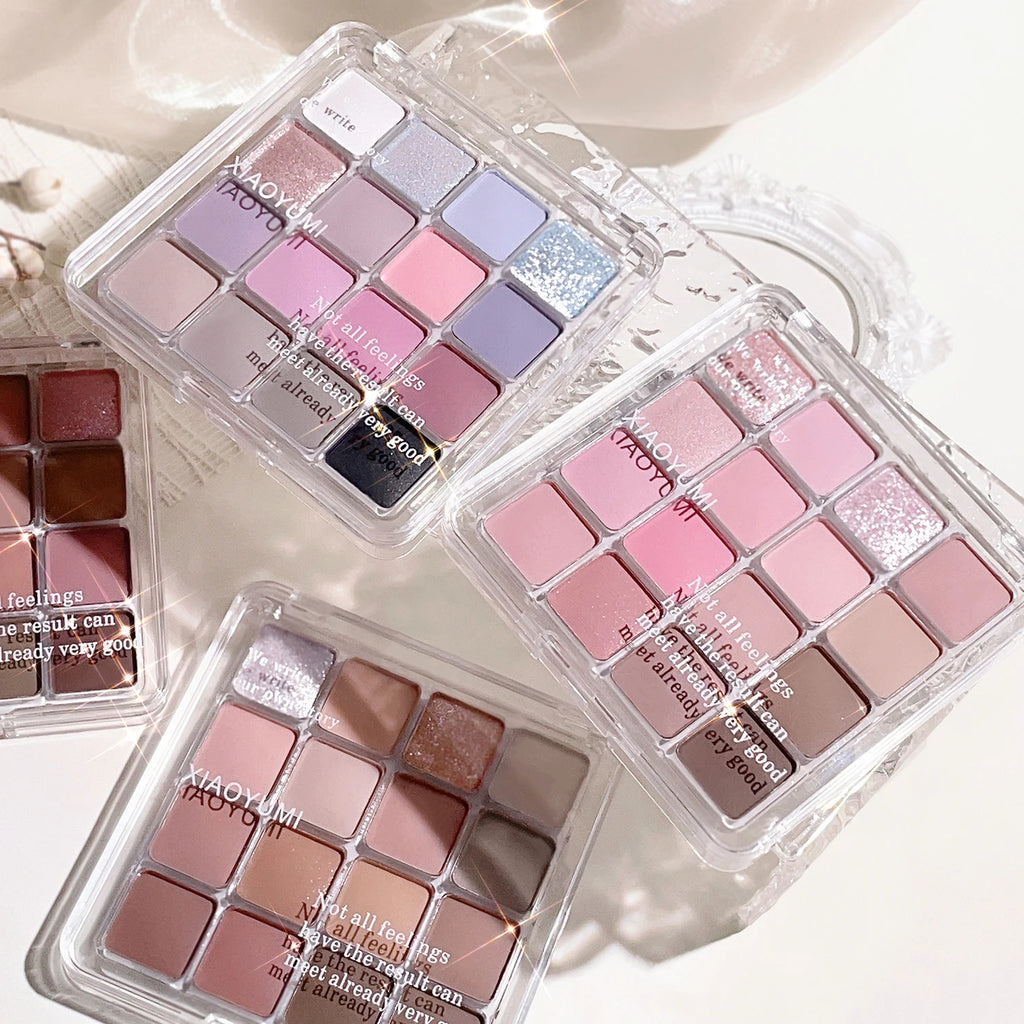 XIAOYUMI 16-Color Versatile Eyeshadow Palette - Glitter, Shimmer & Matte