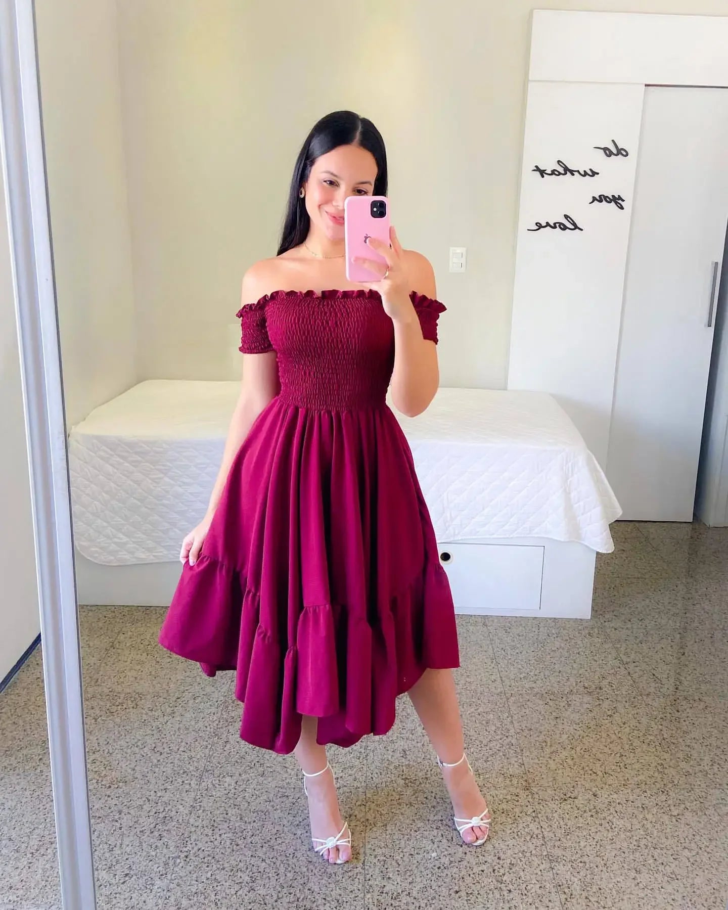 Elegant Floral Off-Shoulder Summer Dress