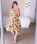 Elegant Floral Off-Shoulder Summer Dress
