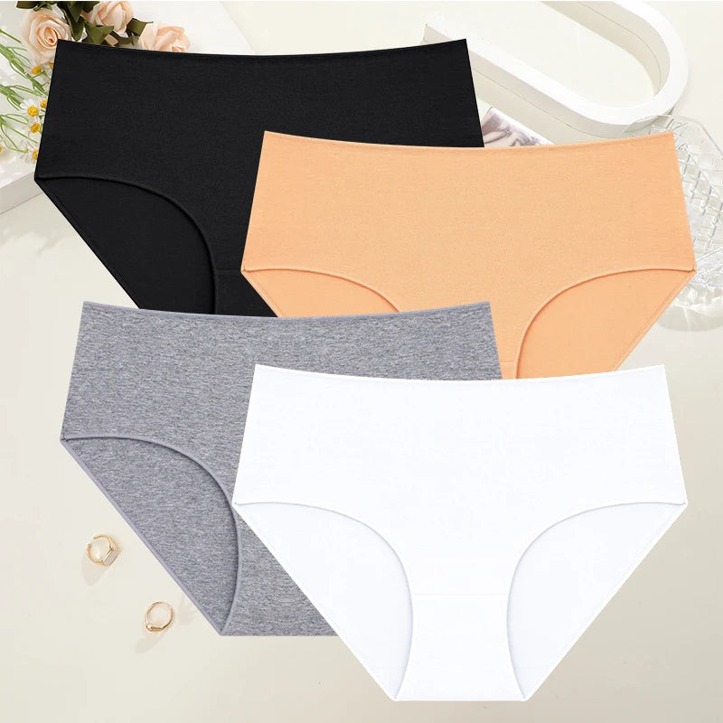4-Pack Women's High-Waist Cotton Panties